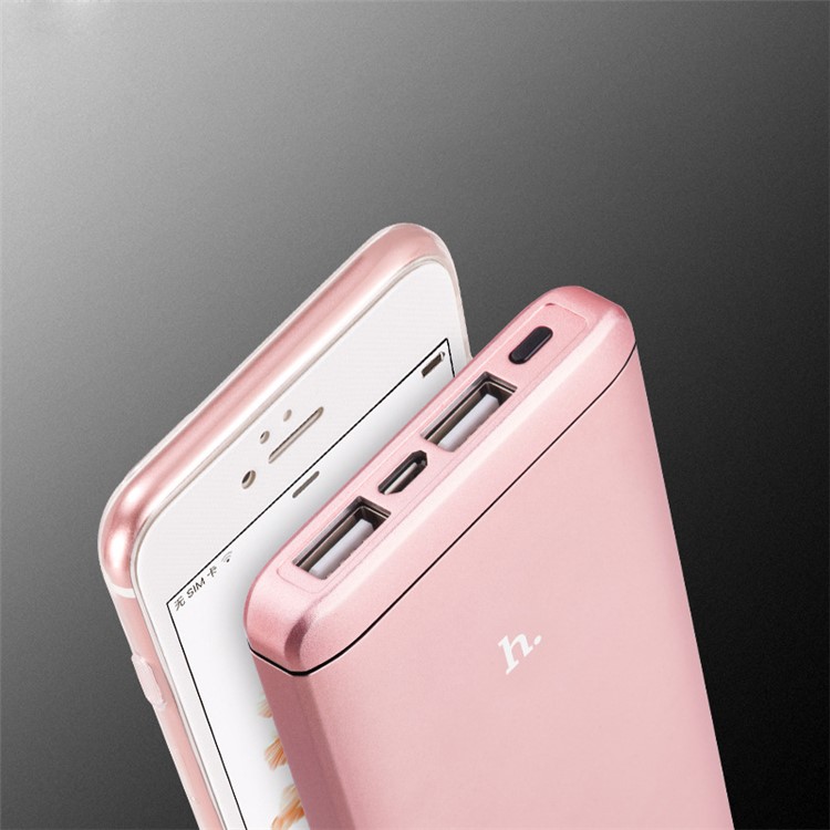 HOCO UPB03 Dual USB 12000mAh Power Bank for iPhone iPad Samsung Pokemon Game - Rose Gold Color-4