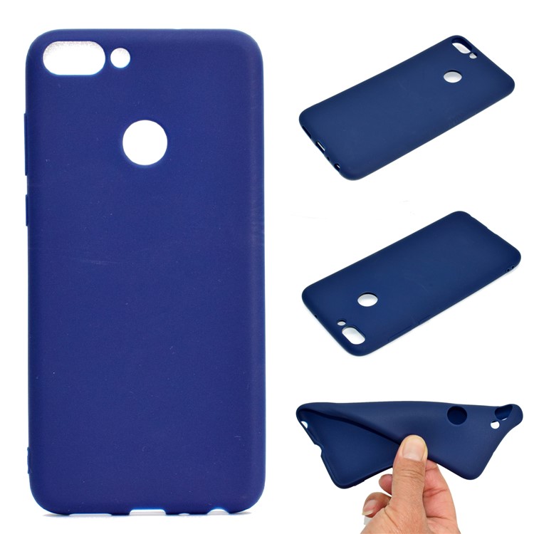 Soft Matte TPU Cell Phone Case for Huawei Honor 9 Lite/9 Youth Edition - Dark Blue-1