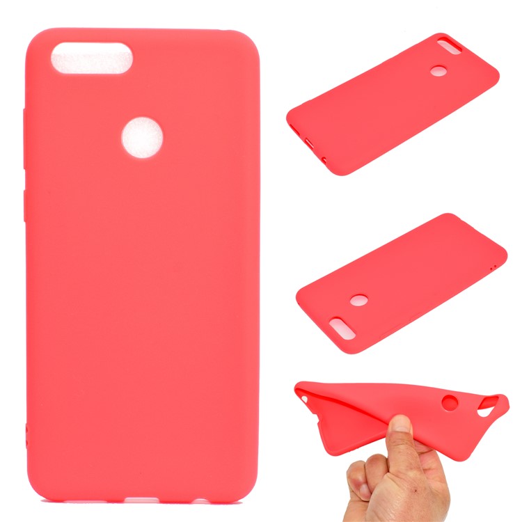 Soft Matte TPU Back Shell for Huawei Honor 7X - Red-1