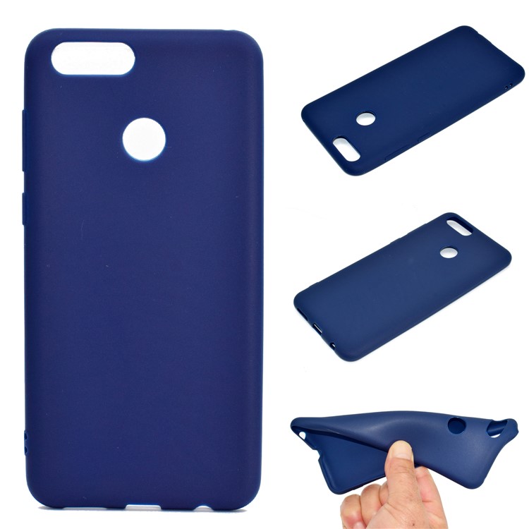 Soft Frosted TPU Cell Phone Case for Huawei Honor 7X - Dark Blue-1