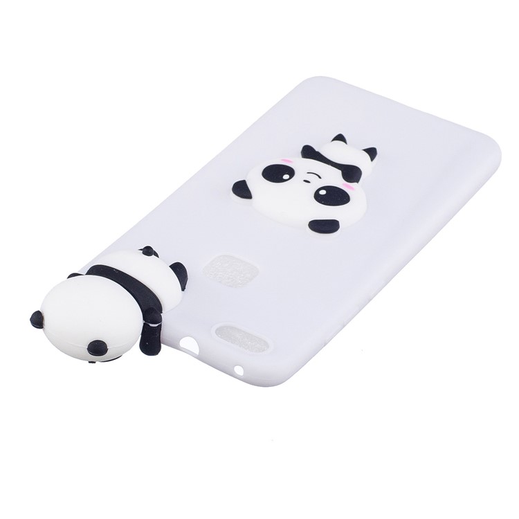 3D Cute Doll Pattern Printing TPU Shell Case for Huawei P10 Lite - White / Lovely Panda-3
