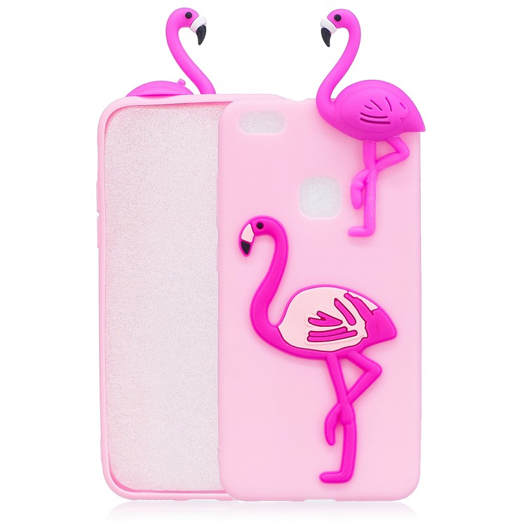 3D Cute Cartoon Pattern Printing TPU Back Case for Huawei P10 Lite - Flamingo-1
