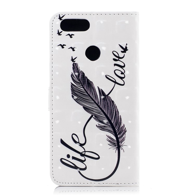 Light Spot Decor Patterned Wallet Leather Flip Cover for Huawei Honor 7X - Quill Pen-3