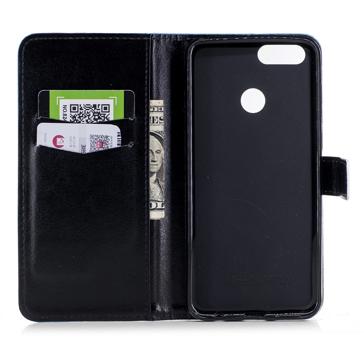 Light Spot Decor Patterned Wallet Leather Flip Cover for Huawei Honor 7X - Quill Pen-6