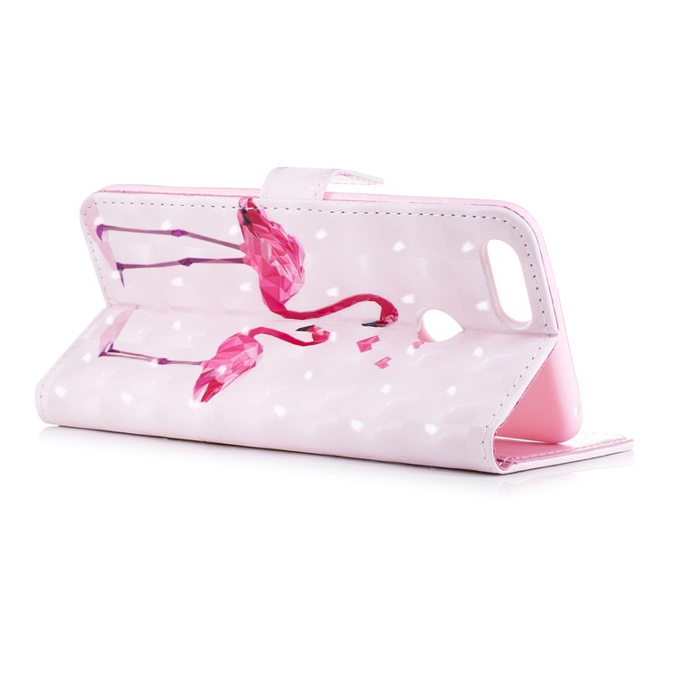 Light Spot Decor Patterned Wallet Leather Flip Case for Huawei Honor 7X - Flamingos-5
