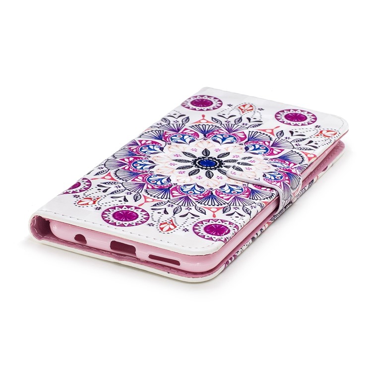 Light Spot Decor Patterned Leather Stand Mobile Phone Shell for Huawei Honor 7X - Flower Pattern-4