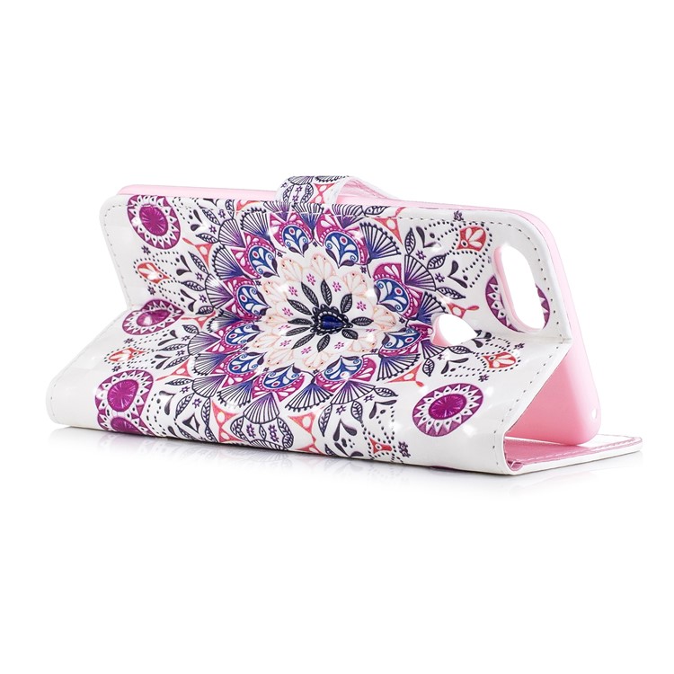 Light Spot Decor Patterned Leather Stand Mobile Phone Shell for Huawei Honor 7X - Flower Pattern-5