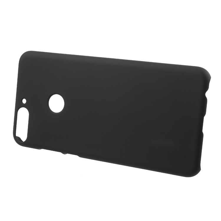 Rubberized Plastic Hard Back Case for Huawei Honor 7C / Enjoy 8 - Black-2