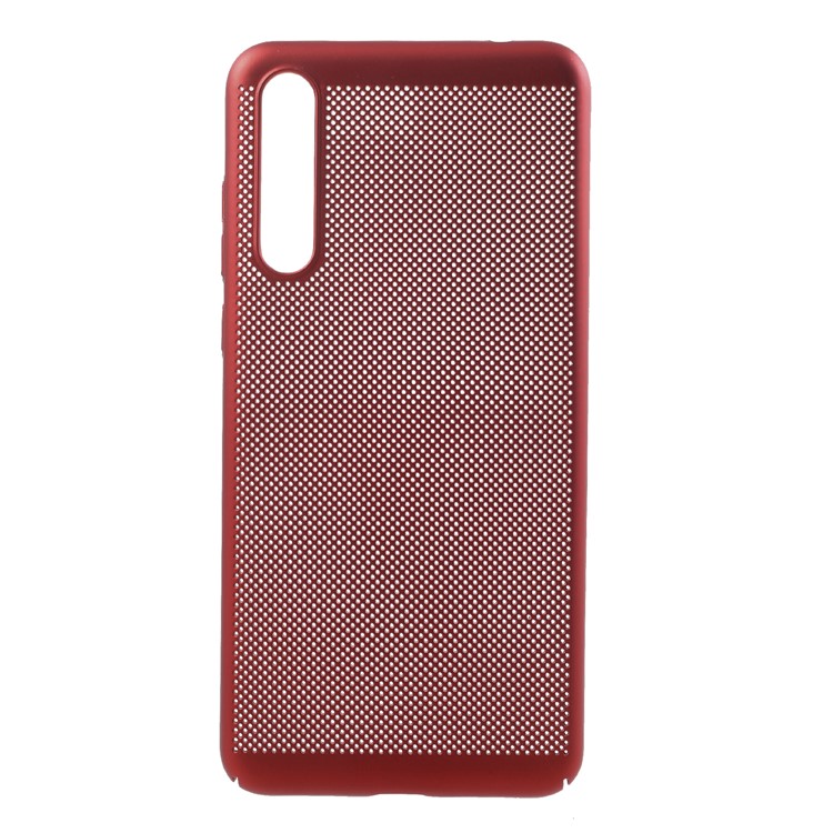Hollow Mesh Rubberized PC Protection Case for Huawei P20 Pro - Red-1