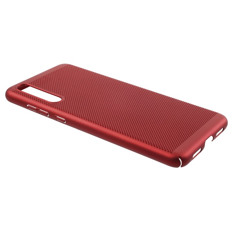Hollow Mesh Rubberized PC Protection Case for Huawei P20 Pro - Red-2