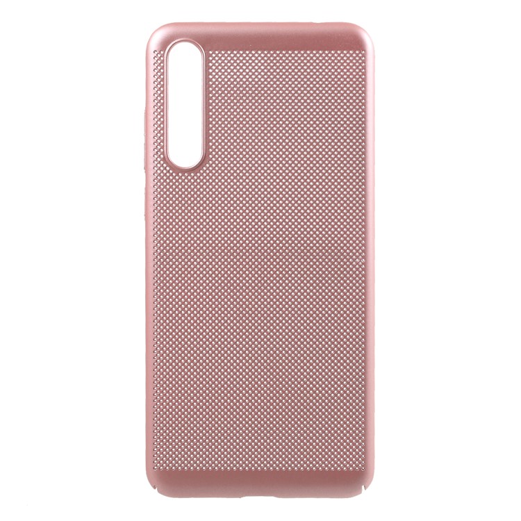 Hollow Mesh Rubberized PC Phone Back Cover for Huawei P20 Pro - Rose Gold-1