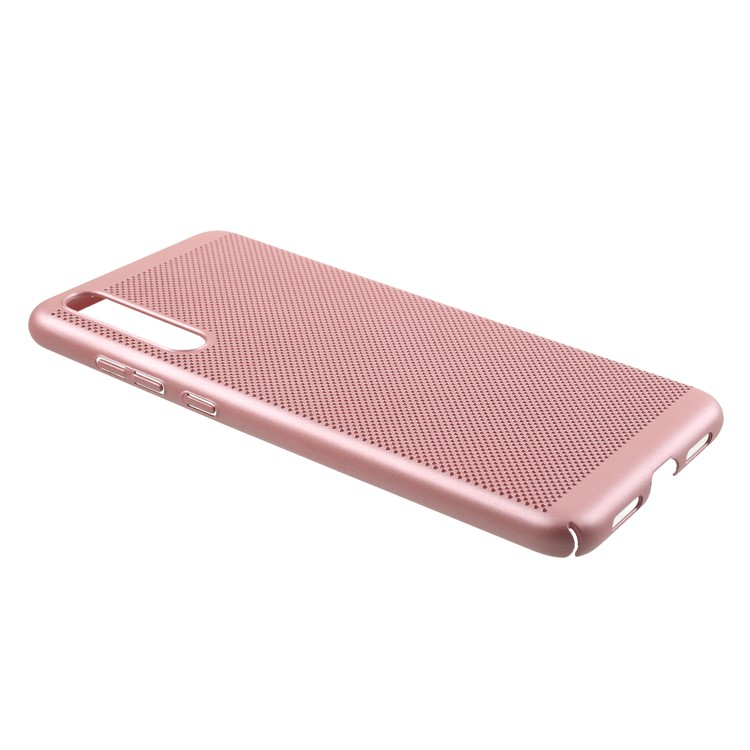 Hollow Mesh Rubberized PC Phone Back Cover for Huawei P20 Pro - Rose Gold-2