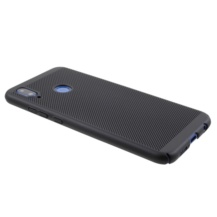 Hollow Mesh Rubberized PC Phone Casing for Huawei P20 Lite / Nova 3e - Black-3