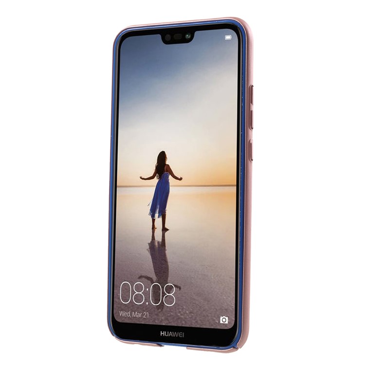 Hollow Mesh Rubberized PC Phone Cover for Huawei P20 Lite / Nova 3e - Rose Gold-2