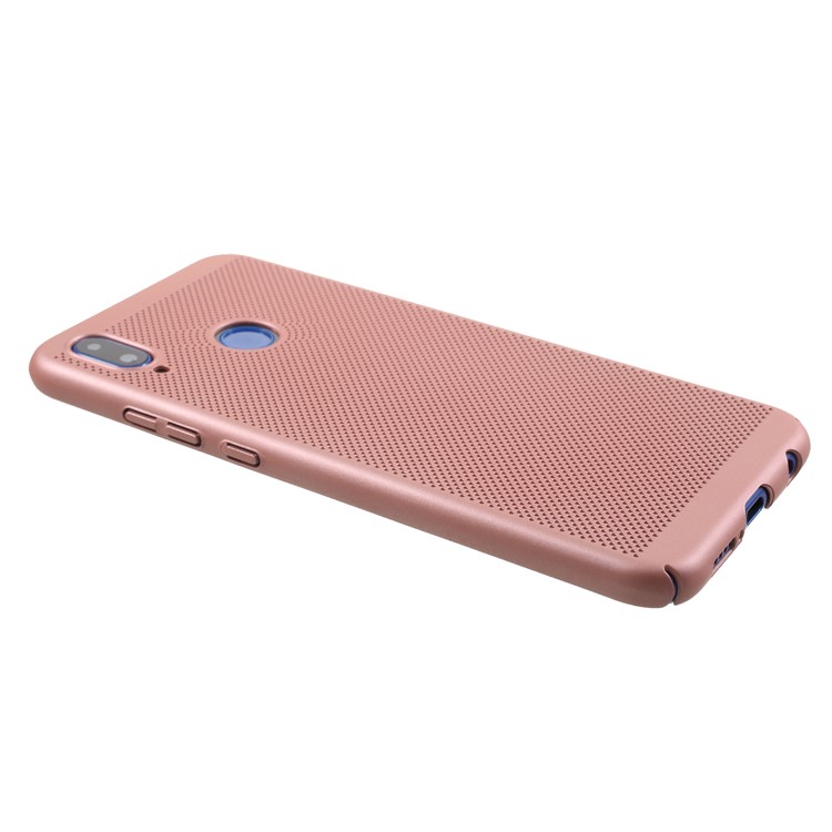 Hollow Mesh Rubberized PC Phone Cover for Huawei P20 Lite / Nova 3e - Rose Gold-4