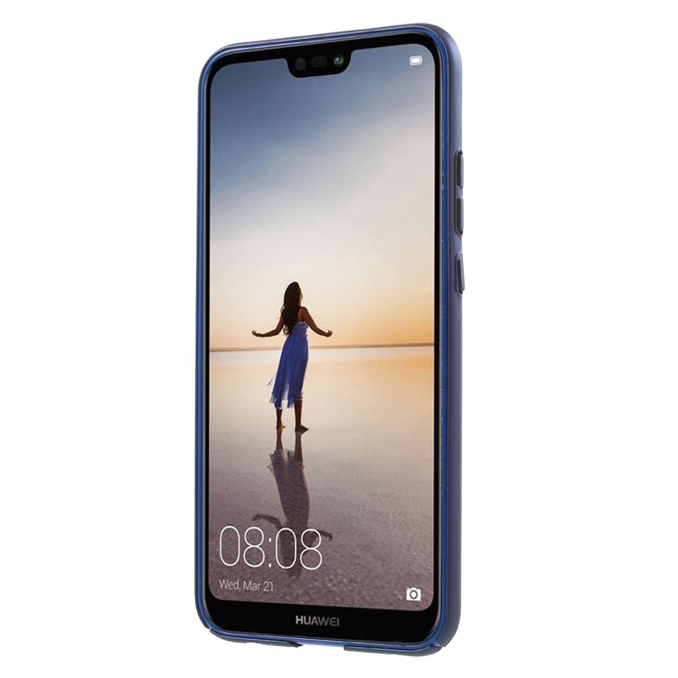 Hollow Mesh Rubberized PC Phone Case Cover for Huawei P20 Lite / Nova 3e - Blue-2