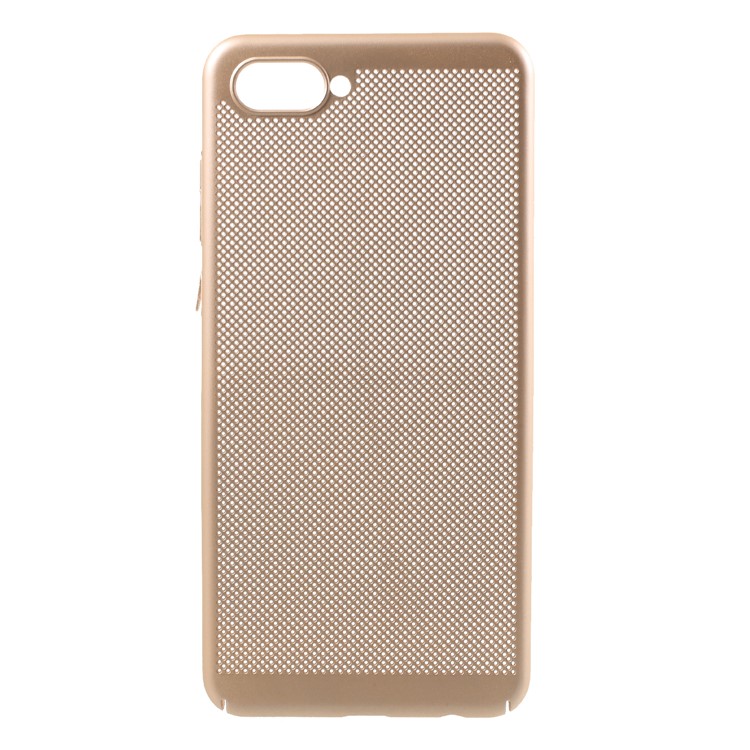 Hollow Mesh Rubberized PC Protective Phone Cover for Huawei nova 2s - Gold-1