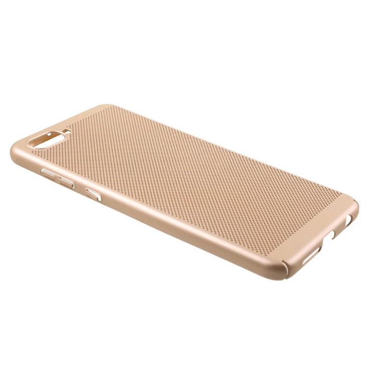Hollow Mesh Rubberized PC Protective Phone Cover for Huawei nova 2s - Gold-2
