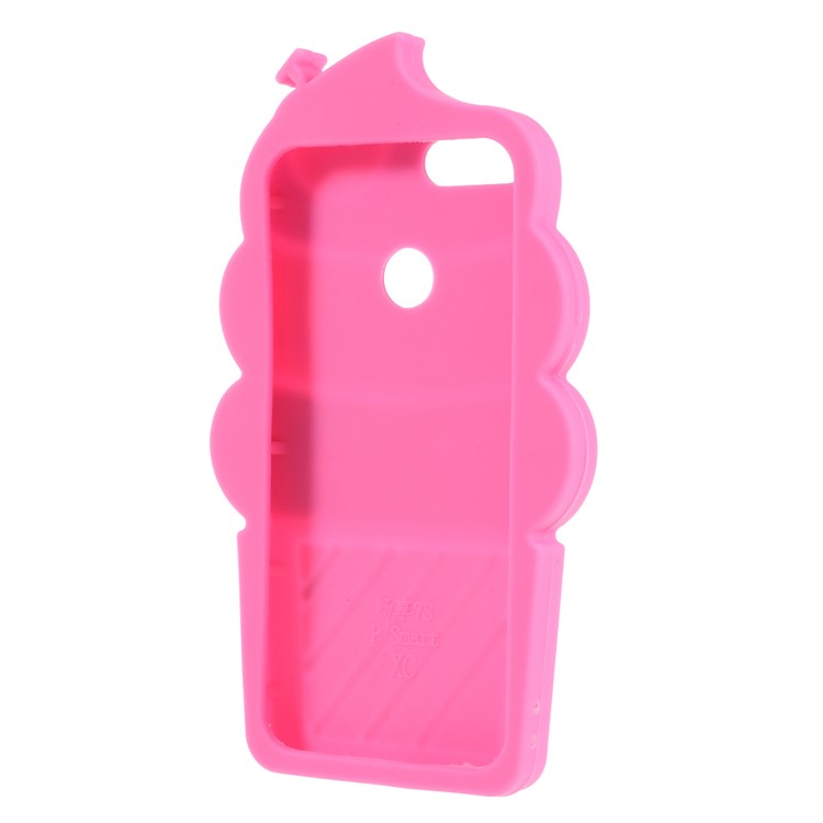 3D Cherry Ice Cream Silicone Mobile Phone Cover Case for Huawei P Smart / Enjoy 7S - Rose-3