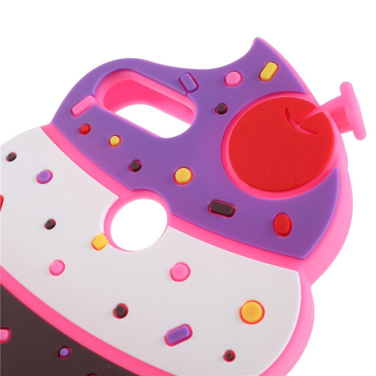 3D Cherry Ice Cream Silicone Mobile Phone Cover Case for Huawei P Smart / Enjoy 7S - Rose-4