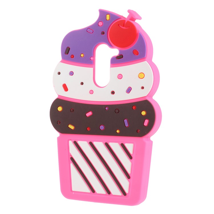 3D Cherry Ice Cream Silicone Mobile Case for Huawei Honor 6x (2016)/Mate 9 Lite/GR5 (2017) - Rose-2