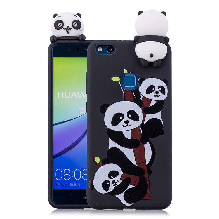 3D Cute Doll Pattern Printing TPU Protection Case for Huawei P10 Lite - Lovely Pandas-1