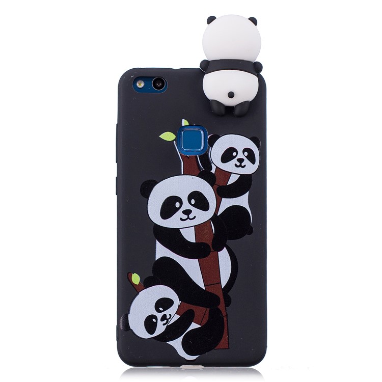 3D Cute Doll Pattern Printing TPU Protection Case for Huawei P10 Lite - Lovely Pandas-2