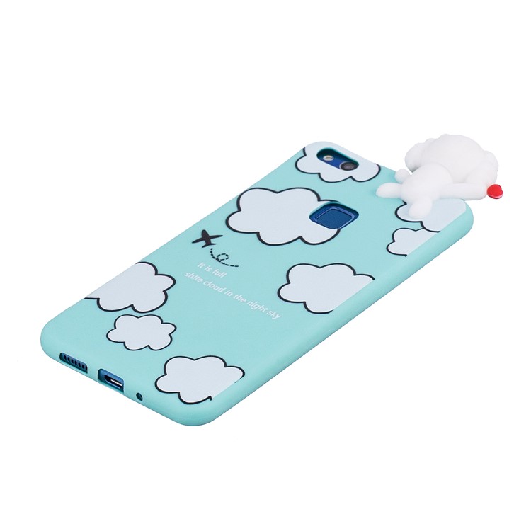 3D Cute Doll Pattern Printing TPU Case Back Shell for Huawei P10 Lite - Cloud Pattern-4
