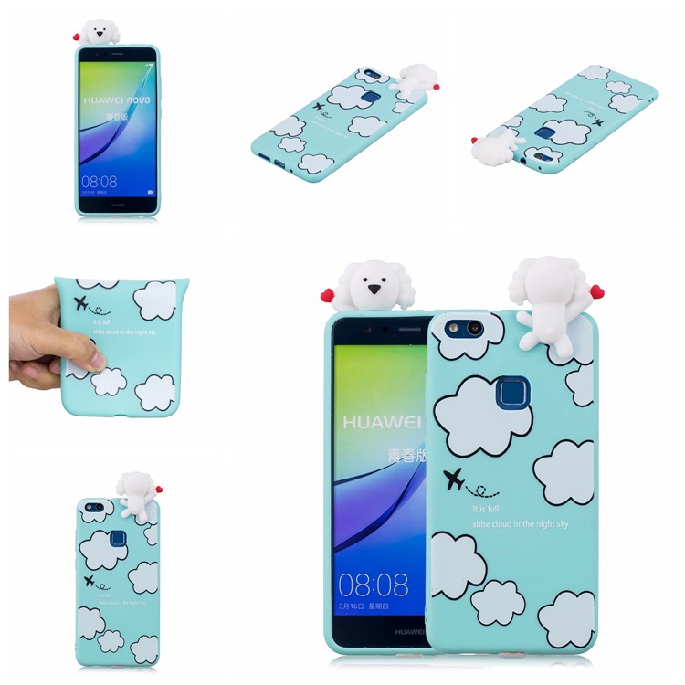 3D Cute Doll Pattern Printing TPU Case Back Shell for Huawei P10 Lite - Cloud Pattern-7
