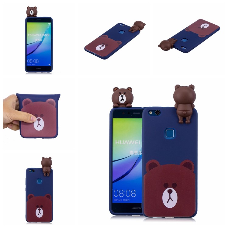3D Cute Doll Pattern Printing TPU Case Accessory for Huawei P10 Lite - Bear-7