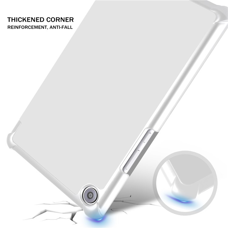 Tri-fold Stand Smart Leather Tablet Cover for Huawei MediaPad M5 8 - White-2