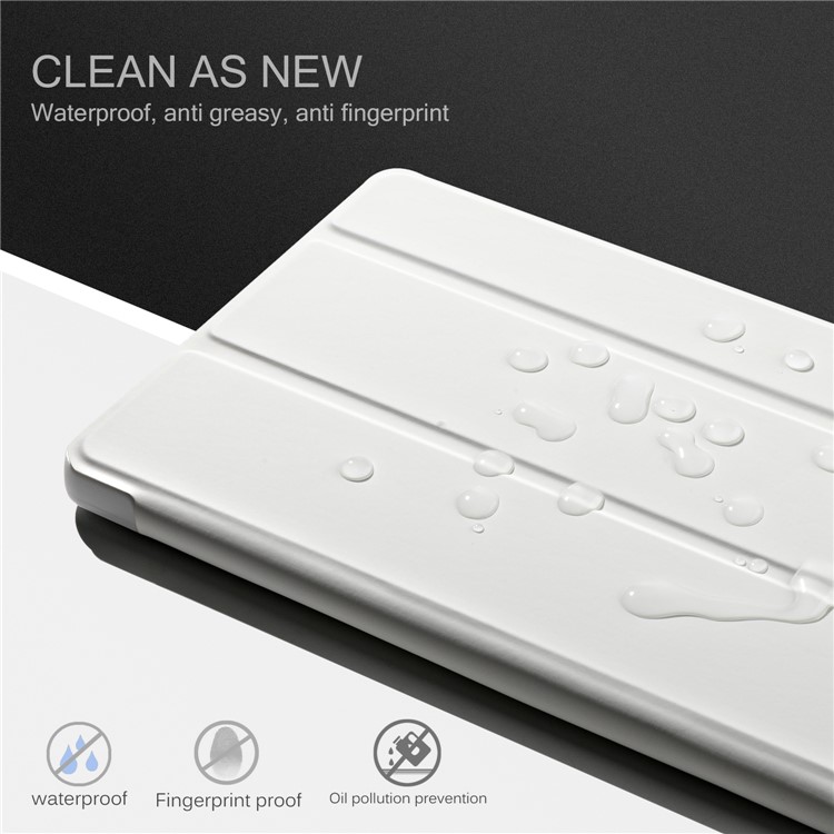 Tri-fold Stand Smart Leather Tablet Cover for Huawei MediaPad M5 8 - White-3