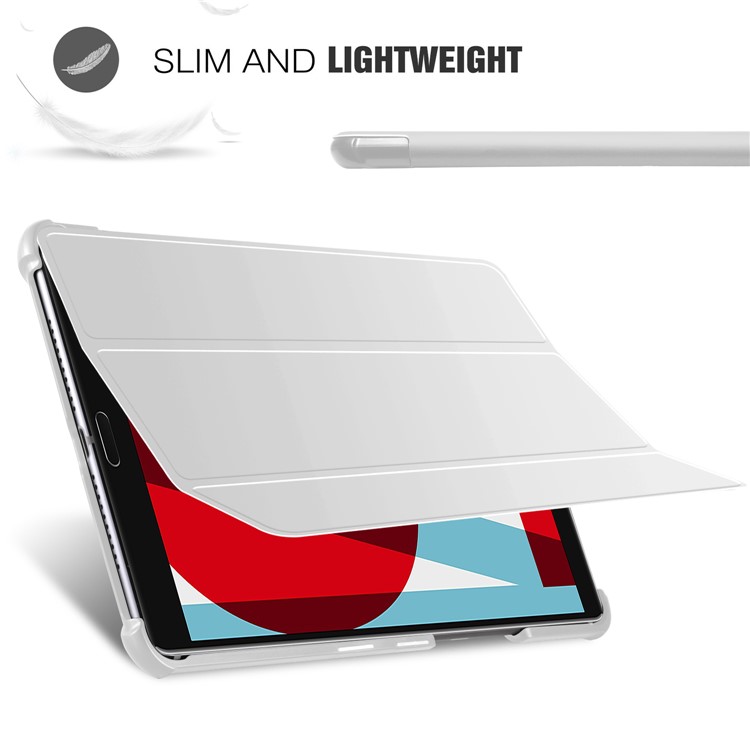 Tri-fold Stand Smart Leather Tablet Cover for Huawei MediaPad M5 8 - White-5