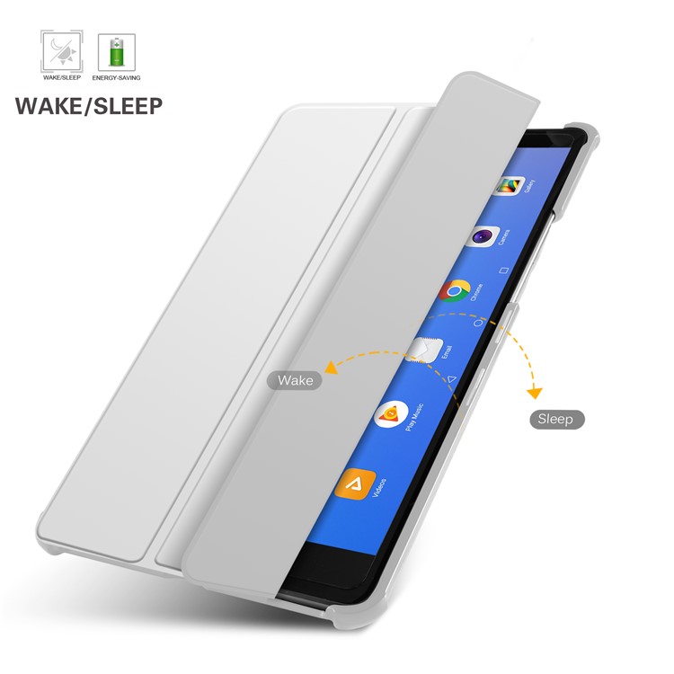 Tri-fold Stand Smart Leather Tablet Cover for Huawei MediaPad M5 8 - White-6