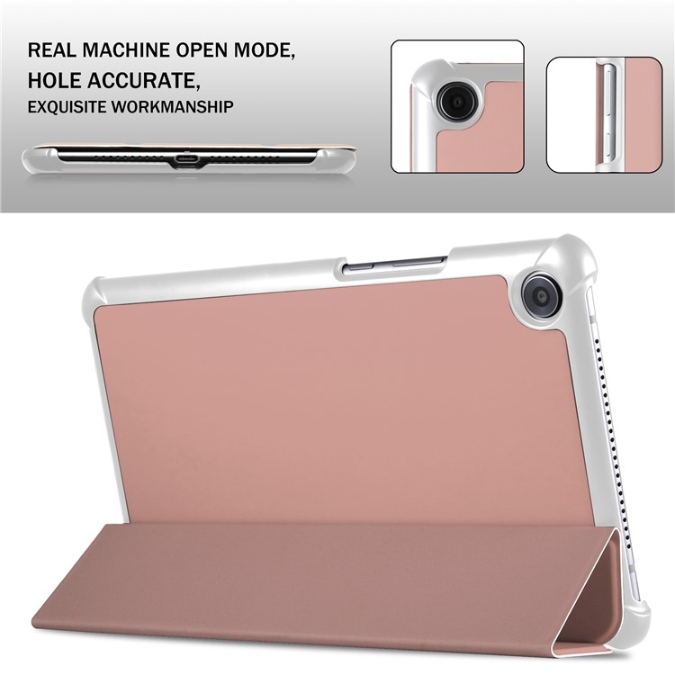 Flip Smart Leather Tri-fold Stand Protector Cover for Huawei MediaPad M5 8 - Rose Gold-4