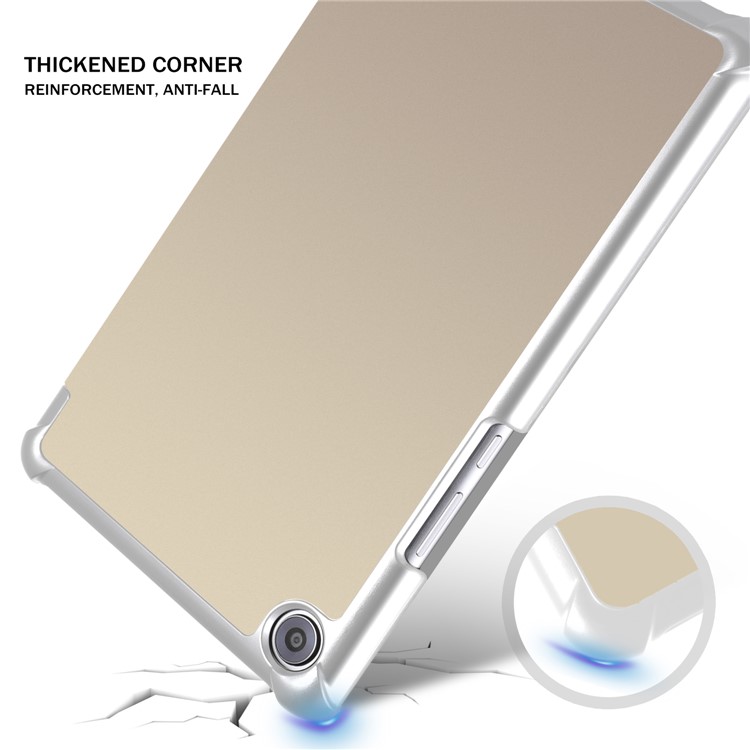 Tri-fold Stand Leather Smart Cover Case for Huawei MediaPad M5 8 - Gold-2