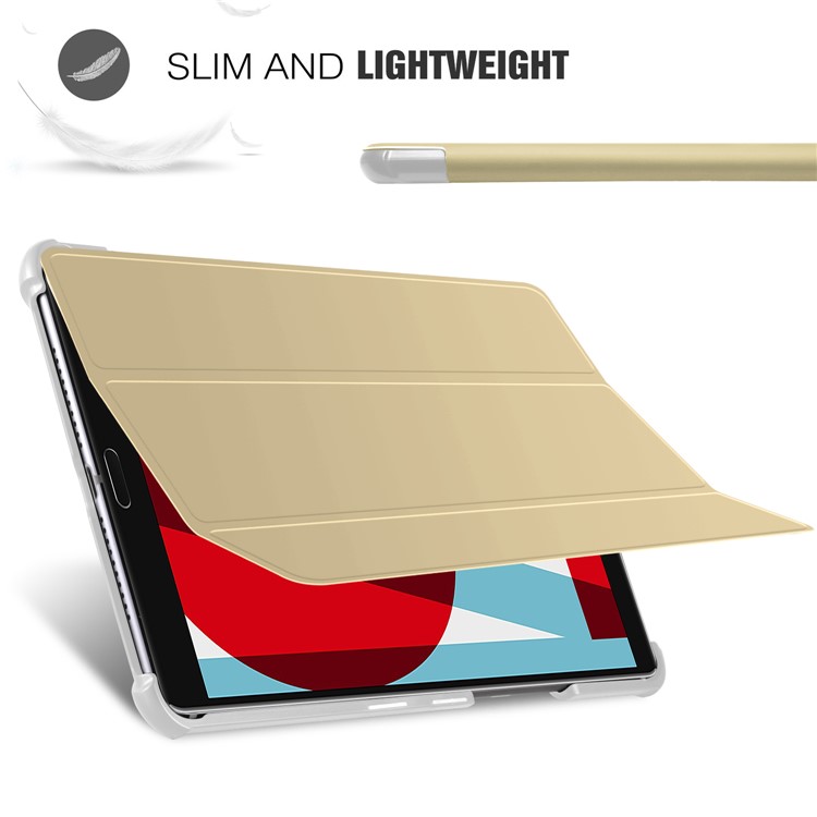 Tri-fold Stand Leather Smart Cover Case for Huawei MediaPad M5 8 - Gold-5