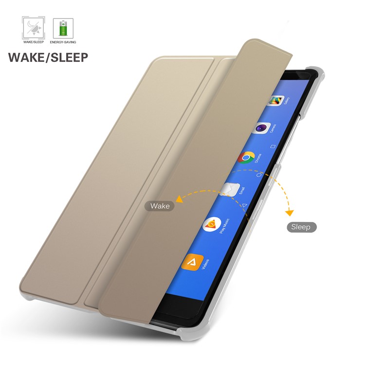 Tri-fold Stand Leather Smart Cover Case for Huawei MediaPad M5 8 - Gold-6