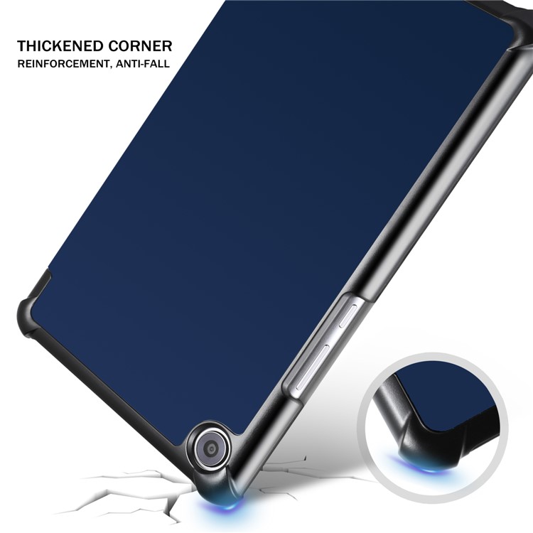 Tri-fold Stand Smart Leather Tablet Cover Shell for Huawei MediaPad M5 8 - Dark Blue-2