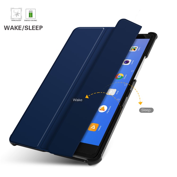 Tri-fold Stand Smart Leather Tablet Cover Shell for Huawei MediaPad M5 8 - Dark Blue-6