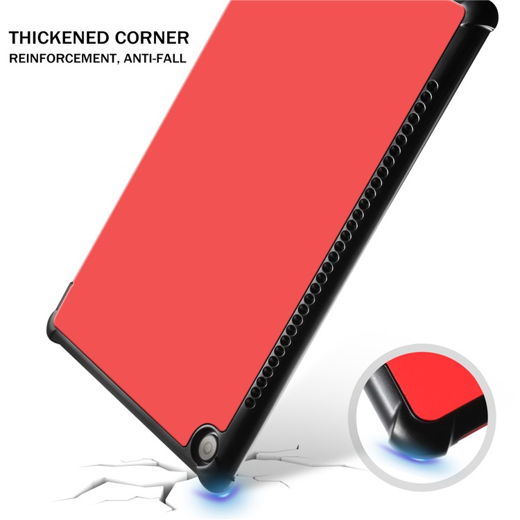 Tri-fold Stand Smart Leather Protective Shell for Huawei MediaPad M5 10/M5 10 (Pro) - Red-2