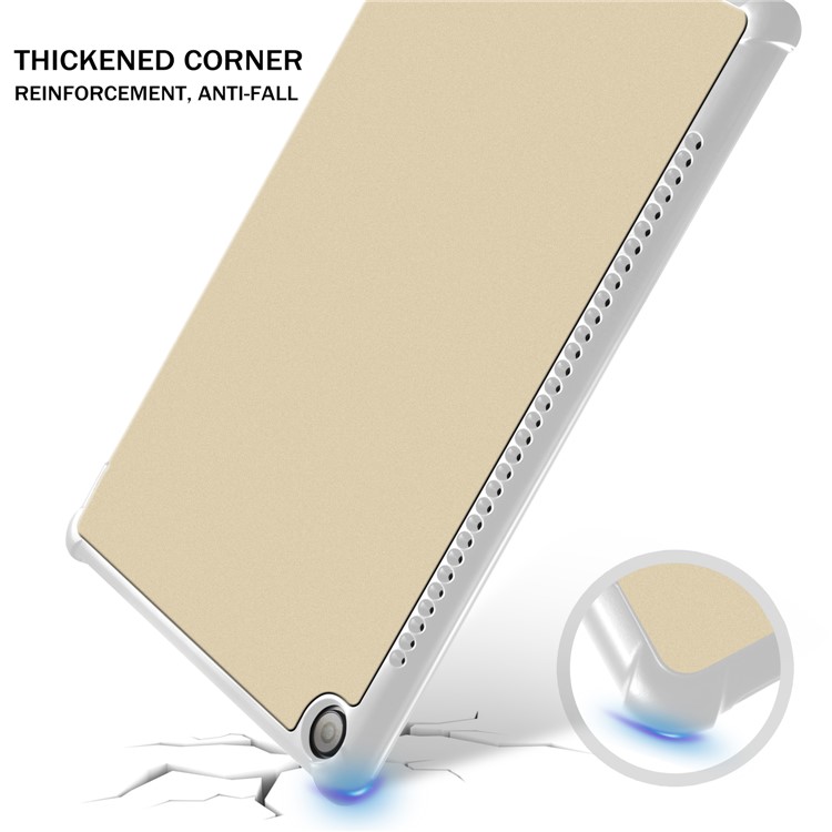 Tri-fold Stand Smart Leather Tablet Shell Case for Huawei MediaPad M5 10/M5 10 (Pro) - Gold-2