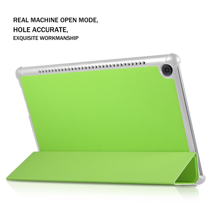Tri-fold Stand Tablet Leather Smart Case Cover for Huawei MediaPad M5 10/M5 10 (Pro) - Green-4
