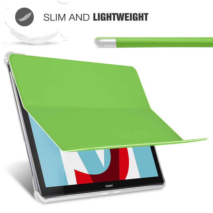 Tri-fold Stand Tablet Leather Smart Case Cover for Huawei MediaPad M5 10/M5 10 (Pro) - Green-5