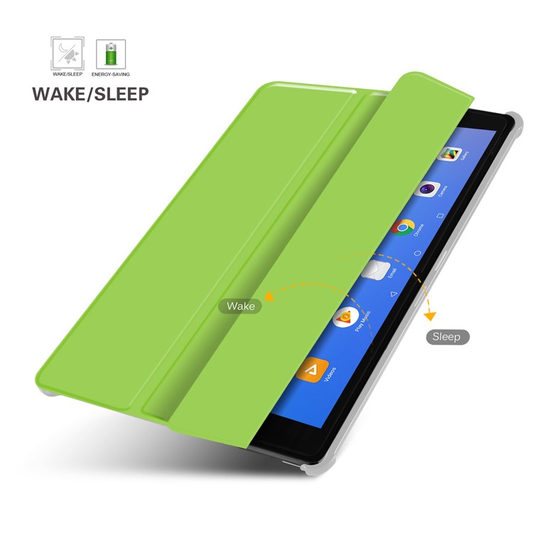 Tri-fold Stand Tablet Leather Smart Case Cover for Huawei MediaPad M5 10/M5 10 (Pro) - Green-6