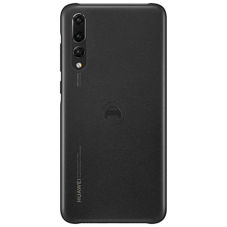 HUAWEI PU Leather Coated PC Hard Case + Magnetic Car Air Vent Mount Set for Huawei P20 Pro - Black-2