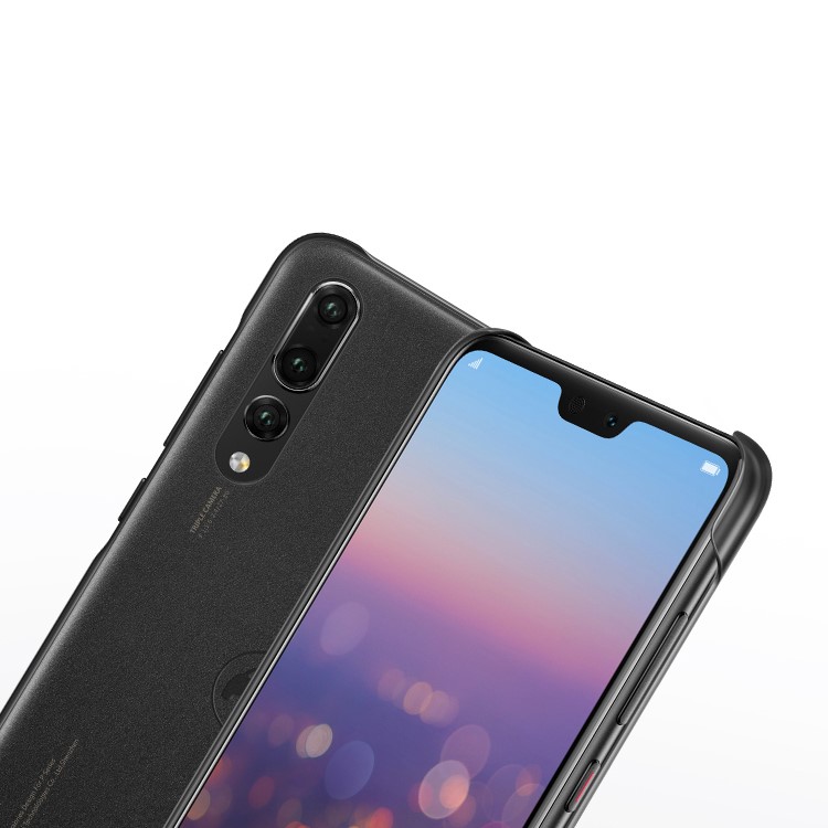HUAWEI PU Leather Coated PC Hard Case + Magnetic Car Air Vent Mount Set for Huawei P20 Pro - Black-6
