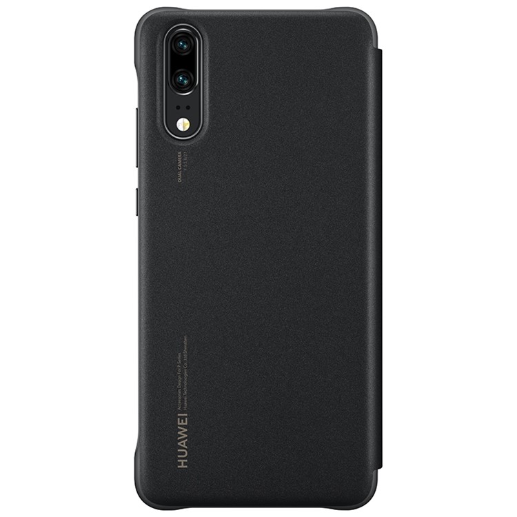 HUAWEI OEM Side View Window Auto Wake up/Sleep Leather Case for Huawei P20 - Black-2