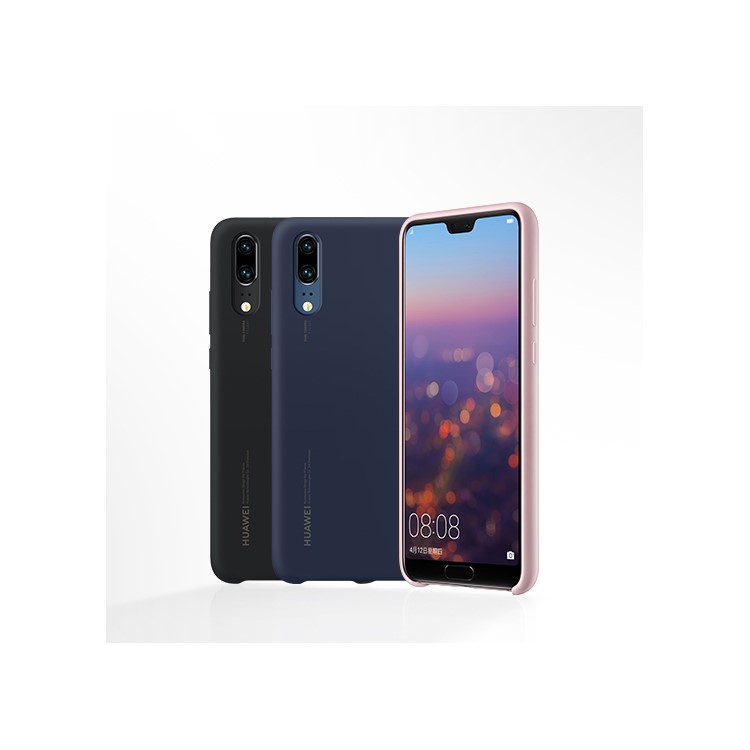HUAWEI Liquid Silicone Silky Feel Mobile Phone Case for Huawei P20 - Black-5