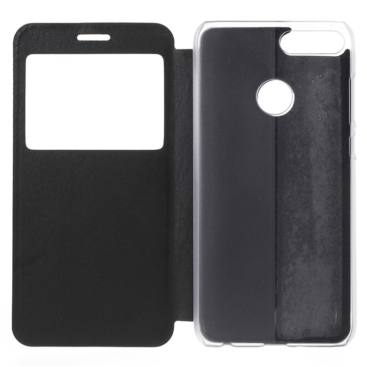 View Window PU Leather Case for Huawei Honor 9 Lite / Honor 9 Youth Edition - Black-8